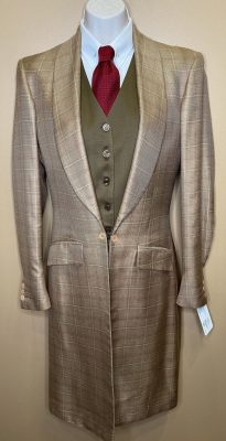GOLD WITH RED WINDOWPANE DAY COAT CM