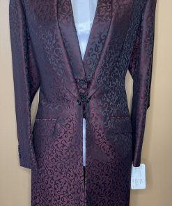 BURGUNDY WITH BLACK PATTERN BECKER BROTHERS DAY COAT