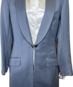 BLUE WITH SILVER PATTERN CM DAY COAT