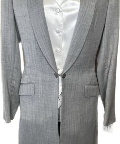 SILVER HERRINGBONE DAY COAT