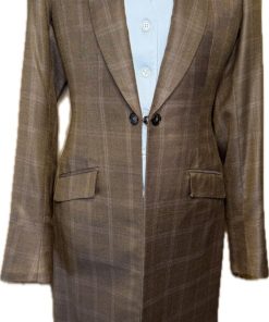 BROWN WITH ORANGE/BLUE WINDOWPANE B.BROTHERS DAY COAT