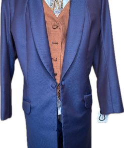 NAVY AND BRONZE MARSHA DEARRIAGA DAY COAT