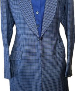 GRAY, BLACK AND NAVY CHECK BBRO'S DAY COAT