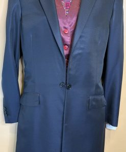 NAVY DIAMOND PATTERN COAT